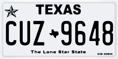 TX license plate CUZ9648