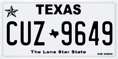 TX license plate CUZ9649