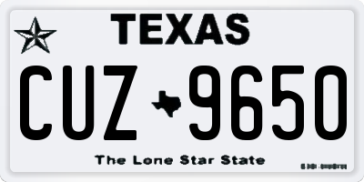 TX license plate CUZ9650