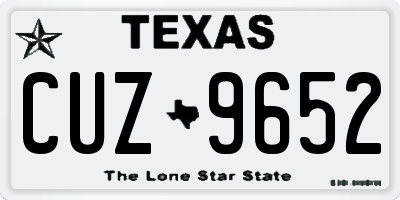 TX license plate CUZ9652