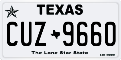 TX license plate CUZ9660