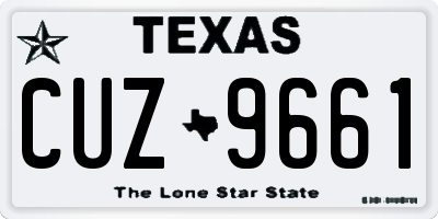TX license plate CUZ9661