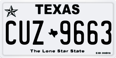 TX license plate CUZ9663
