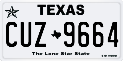 TX license plate CUZ9664