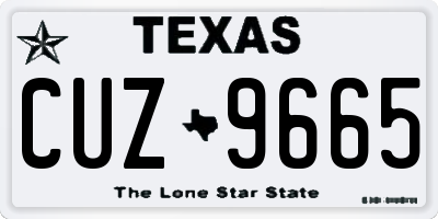 TX license plate CUZ9665