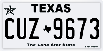 TX license plate CUZ9673