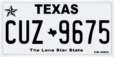TX license plate CUZ9675