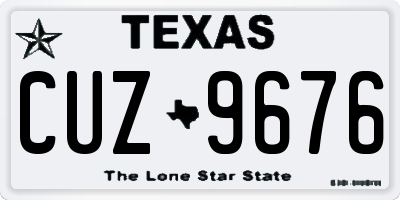 TX license plate CUZ9676
