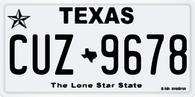 TX license plate CUZ9678