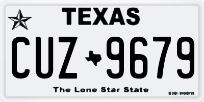 TX license plate CUZ9679
