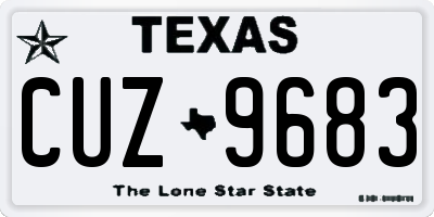 TX license plate CUZ9683