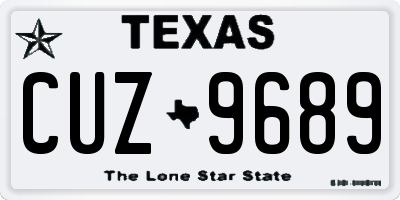 TX license plate CUZ9689