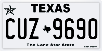 TX license plate CUZ9690