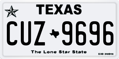 TX license plate CUZ9696