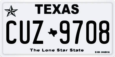 TX license plate CUZ9708