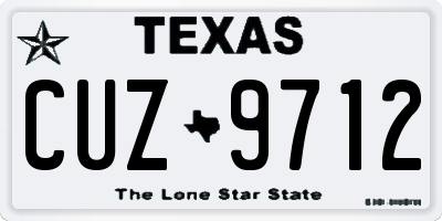 TX license plate CUZ9712