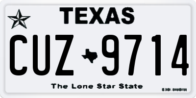 TX license plate CUZ9714
