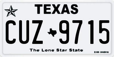 TX license plate CUZ9715