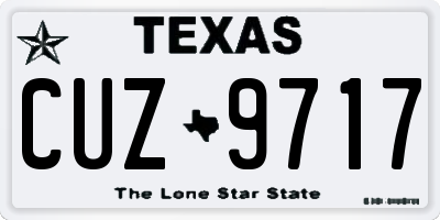 TX license plate CUZ9717