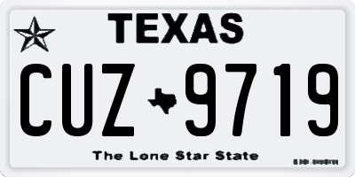 TX license plate CUZ9719