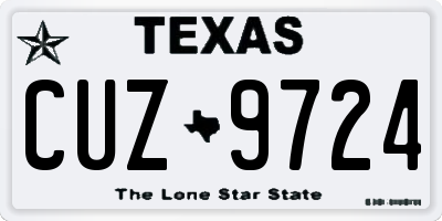 TX license plate CUZ9724