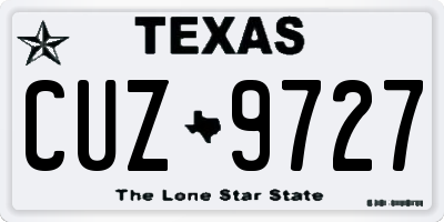 TX license plate CUZ9727