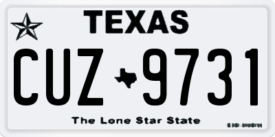 TX license plate CUZ9731