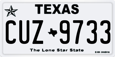 TX license plate CUZ9733