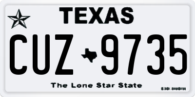 TX license plate CUZ9735