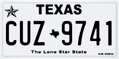 TX license plate CUZ9741