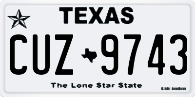 TX license plate CUZ9743