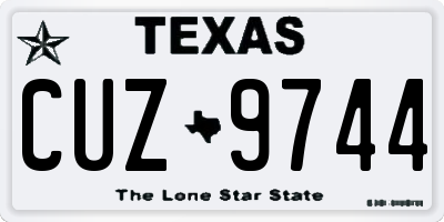 TX license plate CUZ9744
