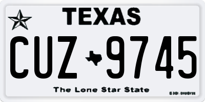 TX license plate CUZ9745