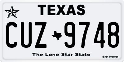 TX license plate CUZ9748