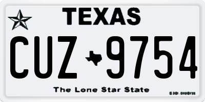 TX license plate CUZ9754