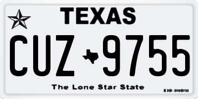 TX license plate CUZ9755