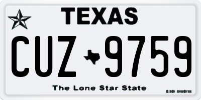 TX license plate CUZ9759