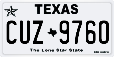 TX license plate CUZ9760