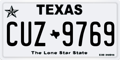 TX license plate CUZ9769