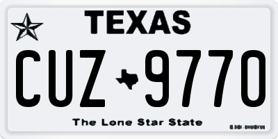 TX license plate CUZ9770