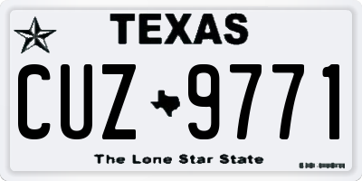 TX license plate CUZ9771