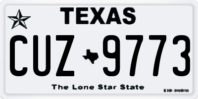 TX license plate CUZ9773