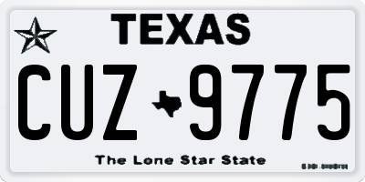 TX license plate CUZ9775