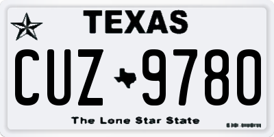 TX license plate CUZ9780