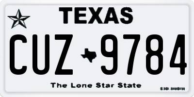 TX license plate CUZ9784