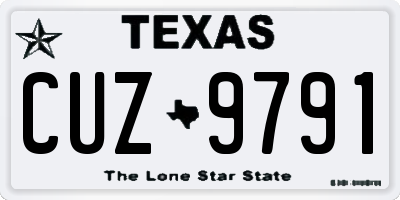 TX license plate CUZ9791