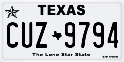 TX license plate CUZ9794