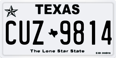 TX license plate CUZ9814