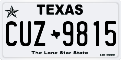 TX license plate CUZ9815