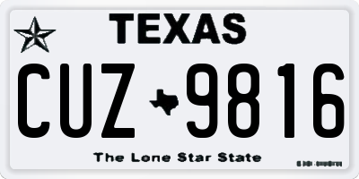 TX license plate CUZ9816